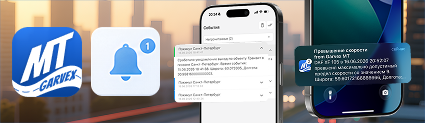 Уведомления в системе мониторинга транспорта Гарвекс